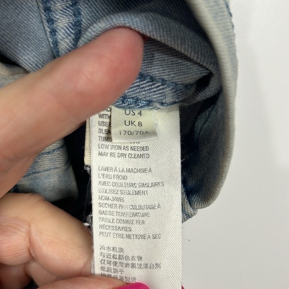 Free People Womens Jean Skirt 4 Light Wash Zip Back Stretch Waist Trendy Fun GUC - Picture 6 of 9